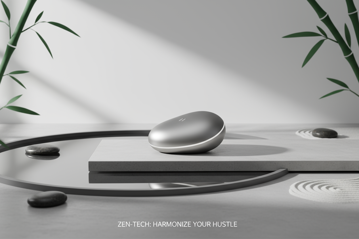 The Zenvolv Shopify store theme is a clean, modern, and Zen-inspired design that blends calmness with innovation. It features a white and soft gray background with subtle dark green accents, minimalist typography (Poppins or Inter), and smooth rounded layouts. The homepage opens with a serene hero banner showcasing a sleek ai and productivity accesosory  product and the tagline “Evovle Smarter.”