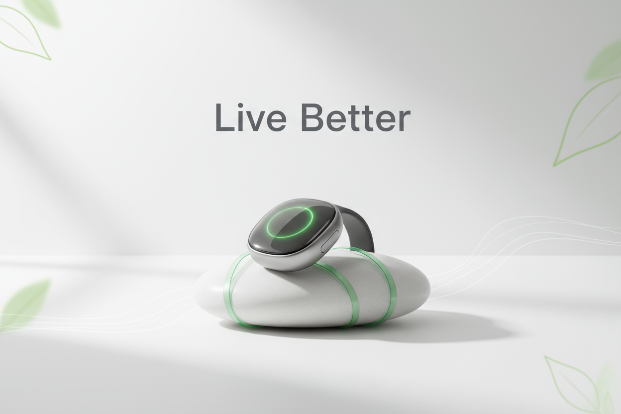 The Zenvolv Shopify store theme is a clean, modern, and Zen-inspired design that blends calmness with innovation. It features a white and soft gray background with subtle green accents, minimalist typography (Poppins or Inter), and smooth rounded layouts. The vertical landscape opens with a serene hero banner showcasing a sleek smart wellness product and the tagline added ' Live Better '